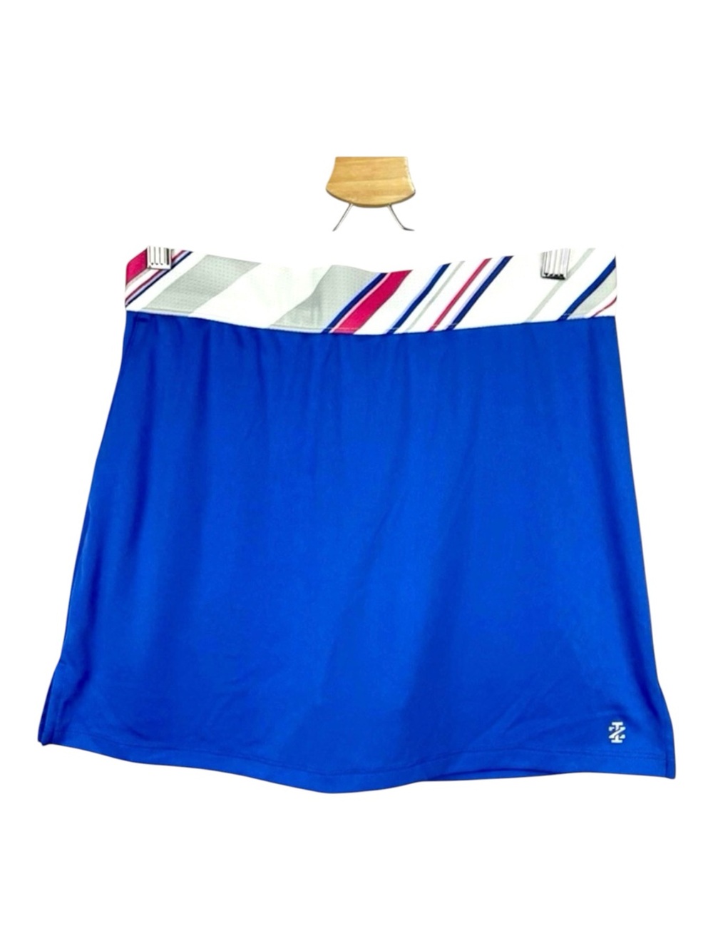 IZOD Golf Women’s Royal Blue Skort Size L Striped Waistband Athletic Tennis
